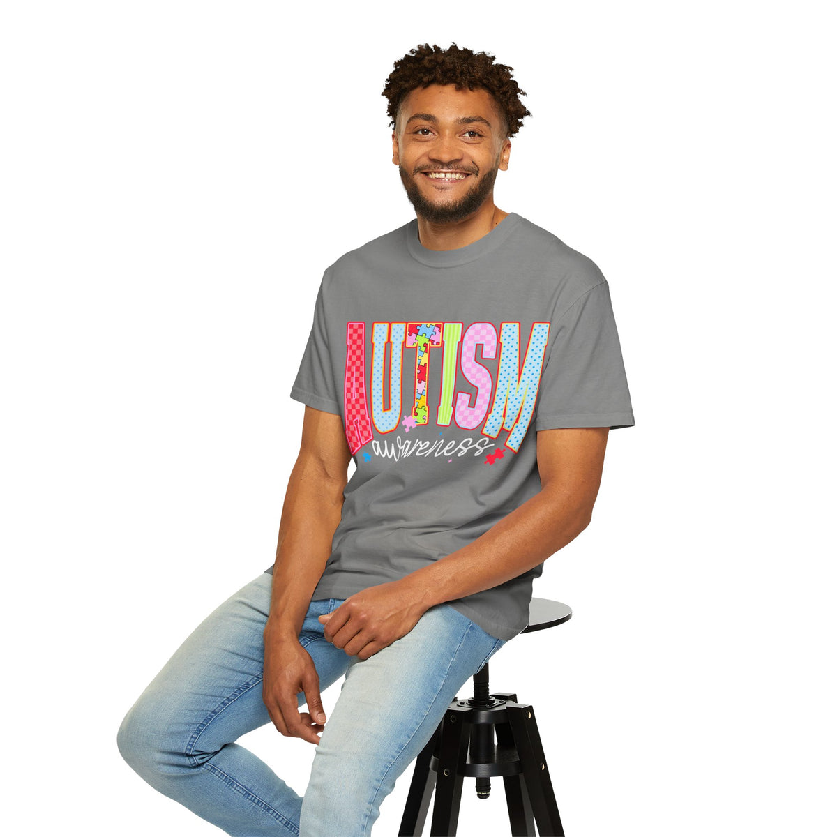 Pink Men's Autism Awareness Tee